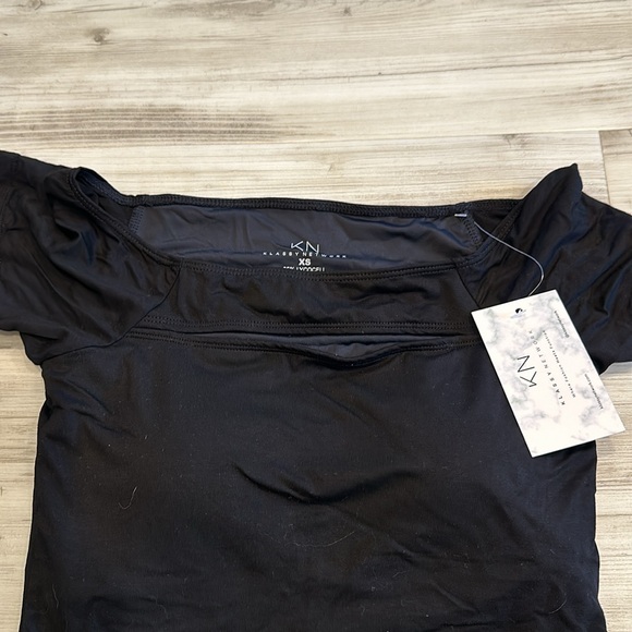 Klassy Network Off the Shoulder Peek-a-Boo shirt (NWT) - Picture 5 of 7
